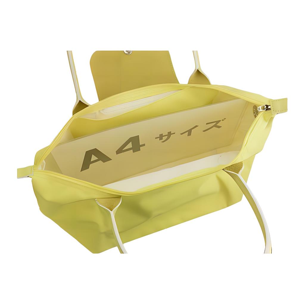 New LONGCHAMP Le Pliage Club Nylon One Shoulder Handbag Medium Size Women's Lemon 2605619P33