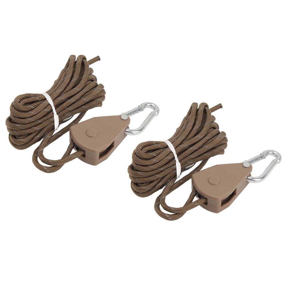 2 Pcs Camping Tent Wind Cord Outdoor Tent Rope with Pulley Canopy Quick Setup Camping Rope