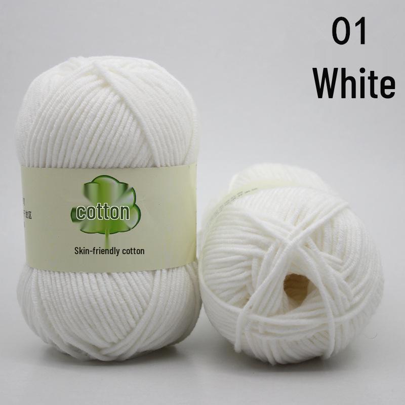 Combed 5-Ply Milk Cotton Yarn for DIY Knitting & Crochet - Medium-Thick Scarf & Blanket Material Pack