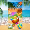Beach Pattern Beach Towel, Digital Printing Thin Quick-Dry Anti-Sand Microfiber Lightweight for Swim, Yoga, Travel, Gym, Gift