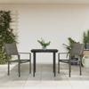 Vidaxl 3-Cz. Garden Furniture Set, Black, Steel and Textilene