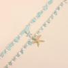 Multi Textured Starfish Pendant Necklace Combining Crystal And Pearls Charm For Layering Look Girls Clavicle Chain