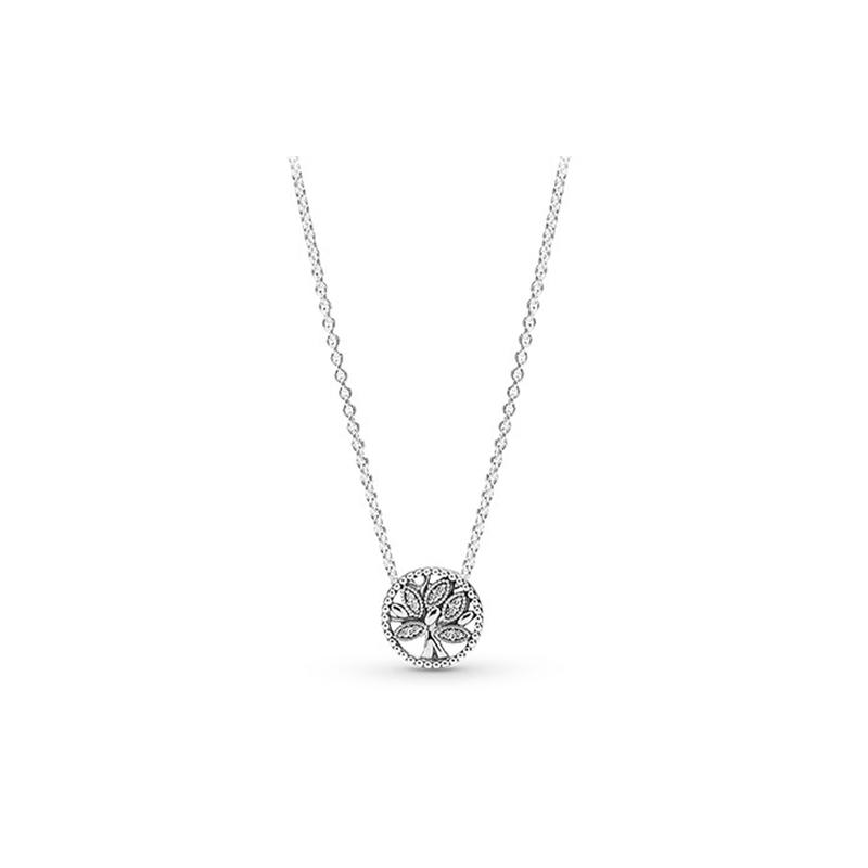 Pandora Tree of Life 925 Silver Synthetic Cubic Zirconia Necklace Women s Silver 397780CZ серебряный