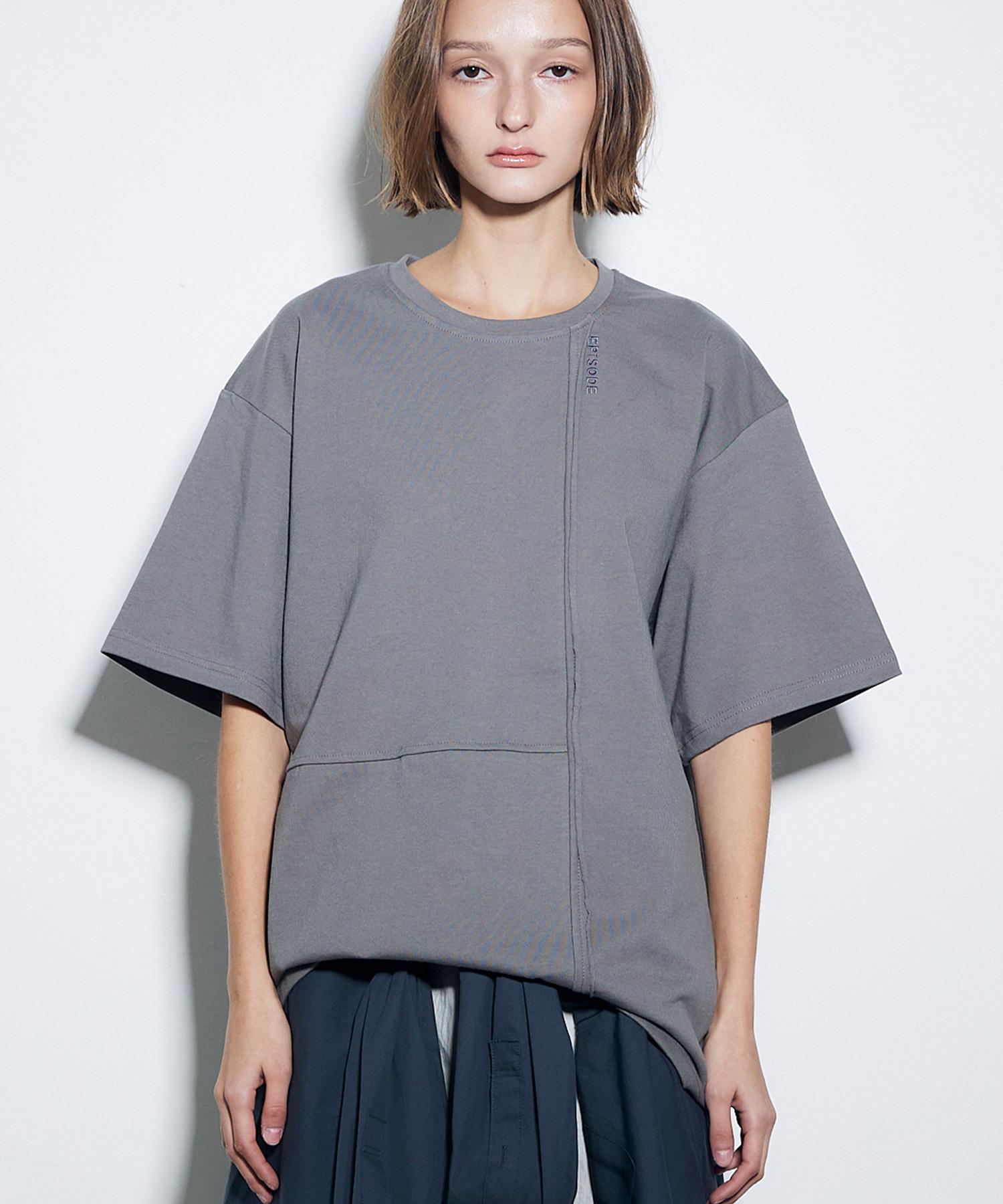 Episode Untitled Needlepoint & Patch T-Shirt_Stone Stone/2