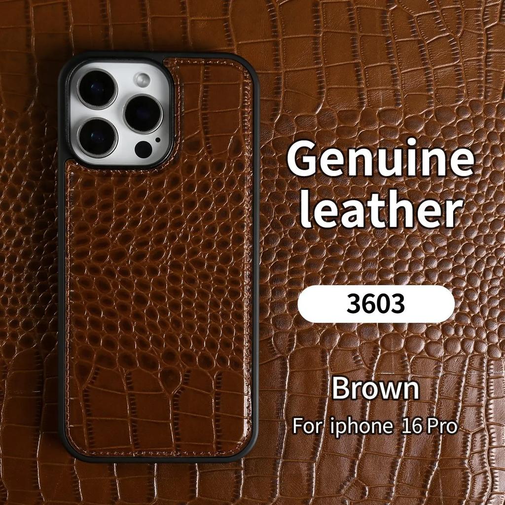 Etui z prawdziwej skóry krokodyla premium do iPhone'a 16 Pro Max 15 14 13 12 11 XR z tyłu ze skóry bydlęcej, ochronne