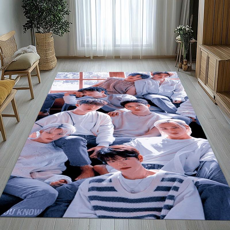 HD Stray Kids Kpop Star Living Room Non-Slip Area Rug Soft Carpet for Bedroom Kids Playroom Sofa,Home Decor Doormat Gift 40x60cm