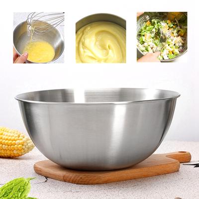 High Quality 304 Stainless Steel Salad Bowl Kitchen Metal Nesting Food Storage Bowls Set Cooking Vegetable Fruit Egg Mixing Bowl