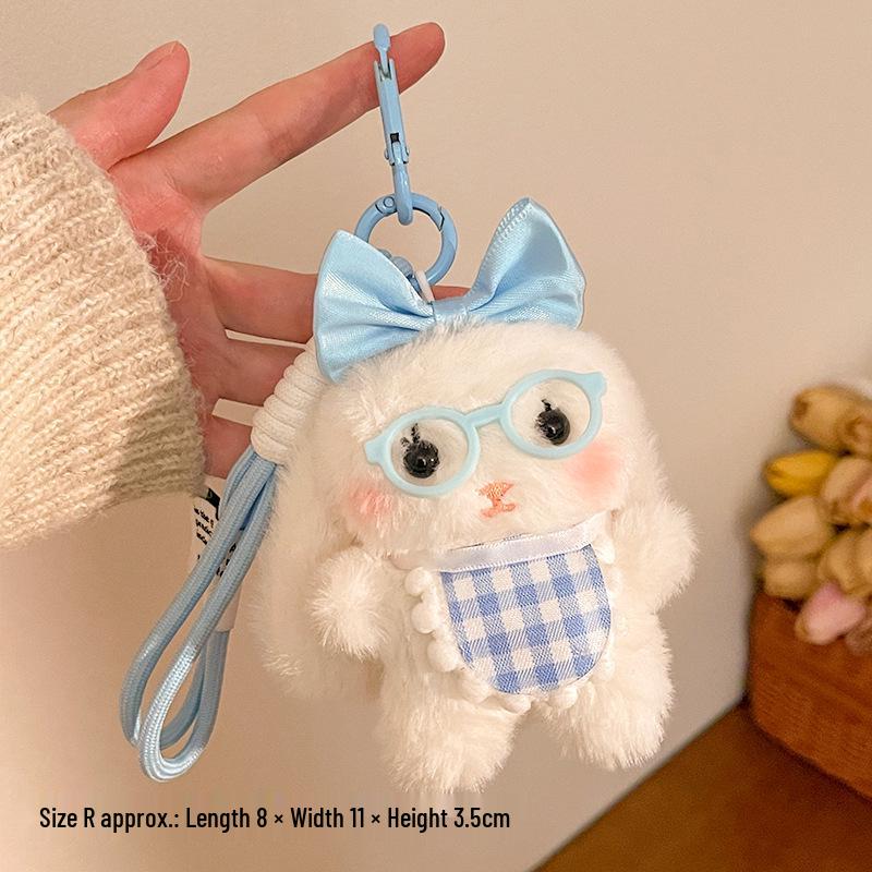 Cute Plush Droopy-Eared Rabbit Keychain Pendant - Adorable Bag Ornament and Best Friend Gift