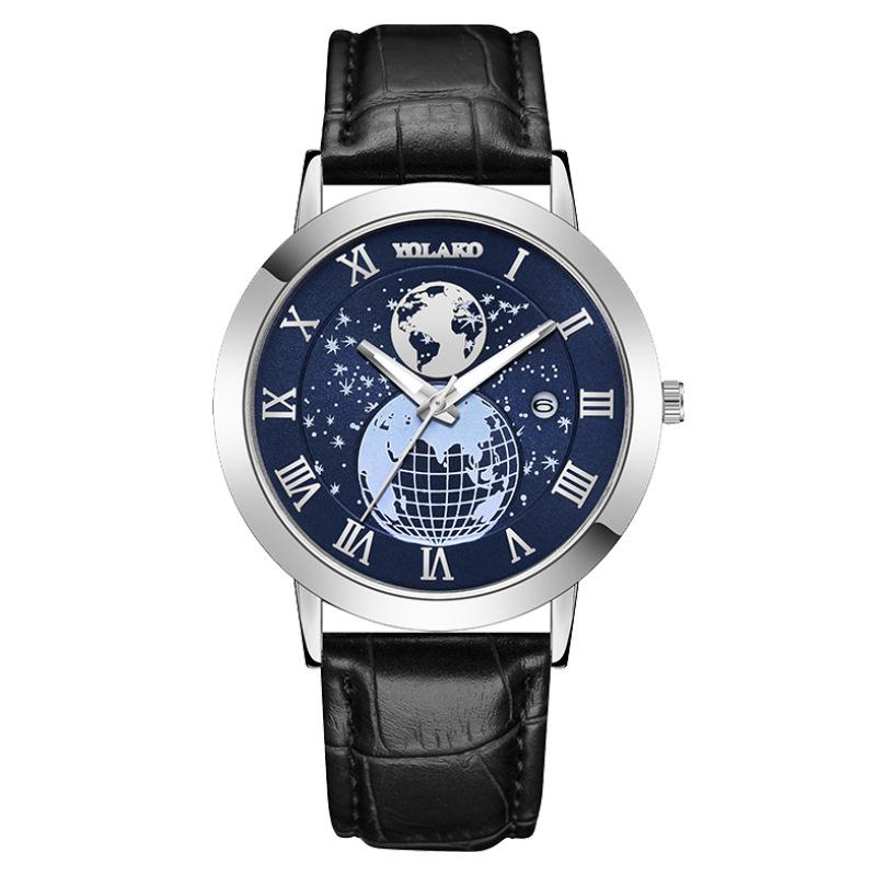 

Новые модные мужские часы с календарем Земли, мужские часы с поясом для часов