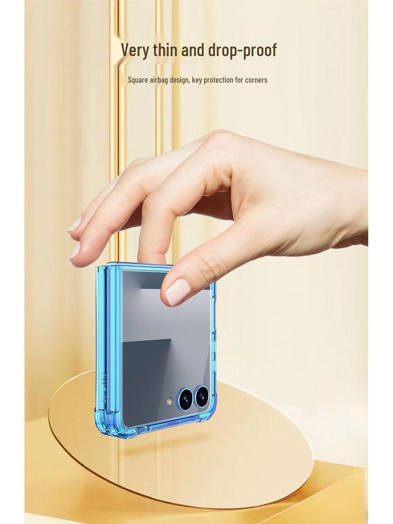 Samsung Z Flip7 Foldable Phone Case: Airbag Large Window, Creative Design, Cross-Border Compatibility