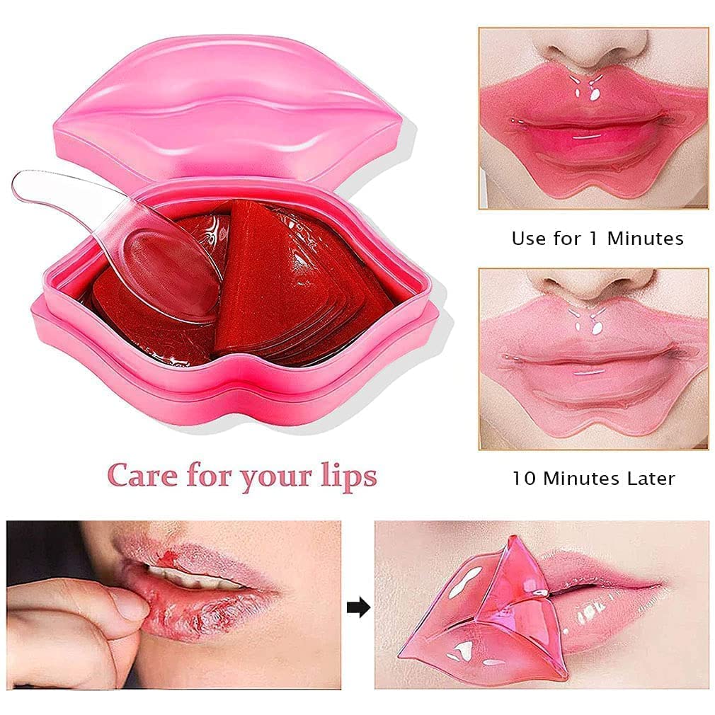 Fidrox 20 Pcs Hydrating Lip Mask,Lip Sleep Mask Reduces Lip Lines and Restores Moisture, Lip Mask Effectively Nourishes the Lip Skin, Gel Treatmen