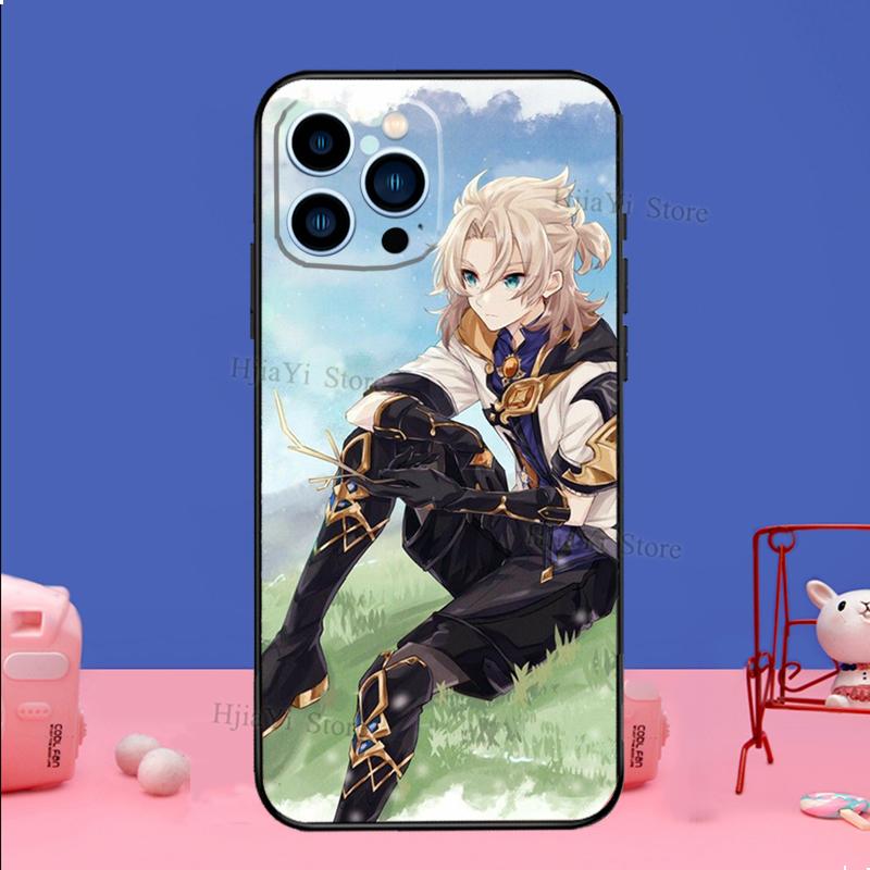 Genshin Impact Albedo Phone Case For iPhone 16 15 11 12 13 14 Pro Max Mini X XS XR Plus SE2 Funda Coque Capa Cover