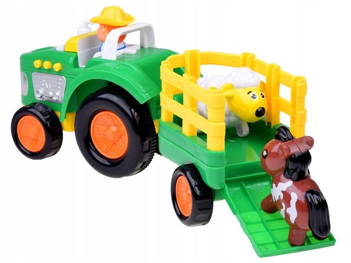 Traktor s přívěsem Farmář a zvířátka Zvuk + Světlo Za5390