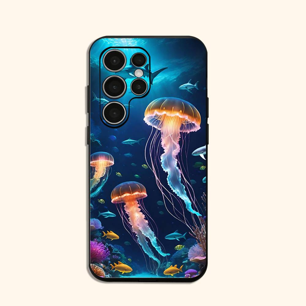 

Cute Marine Animals Phone Silicone Case for Samsung Galaxy S 24,22,20,23,21,20 Ultra Plus Lite 5G Print Silicone Cover Samsung S23ULTRA5G
