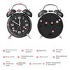 3D-Dial Metal Frame Alarm Clock Black Metal Frame with Matte Finish Twin Bell Loud Alarm Clock