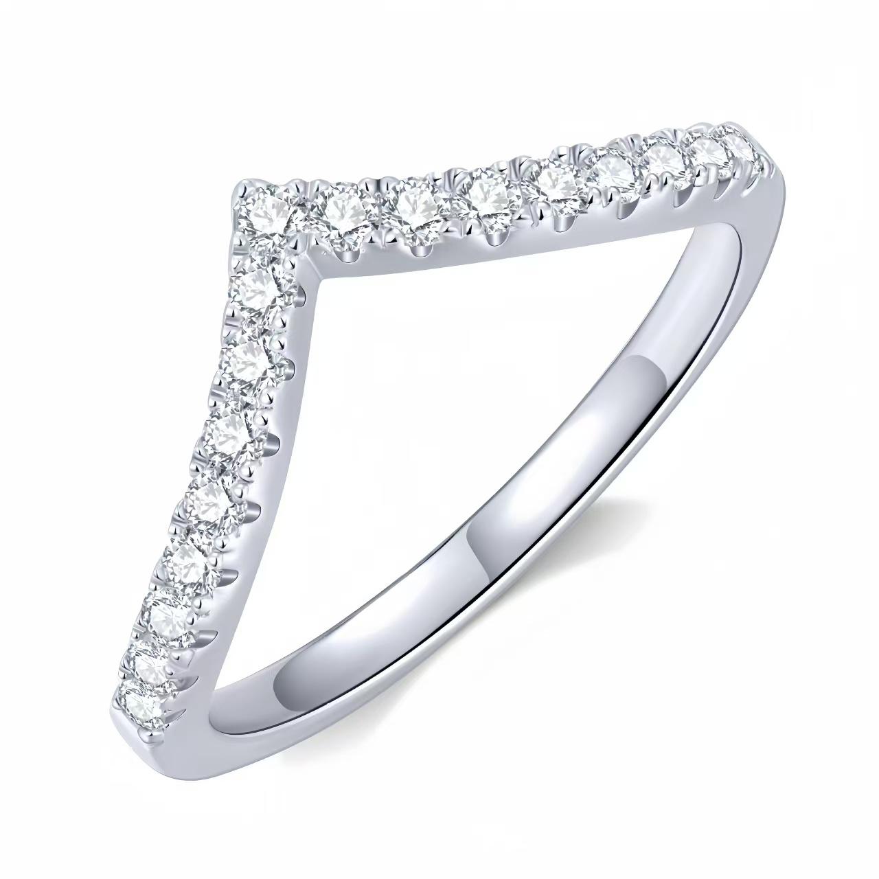 925 Silver Fashion V-Shaped Zircon Shiny Thin Ring for Women Anniversary Party Personalized High Quality Fine Jewelry 5