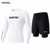 Heren UV-Bescherming Rash Guard Set Lange Mouw Zwemshirt Sneldrogende Boardshorts Snorkelen Surfen Kajakken