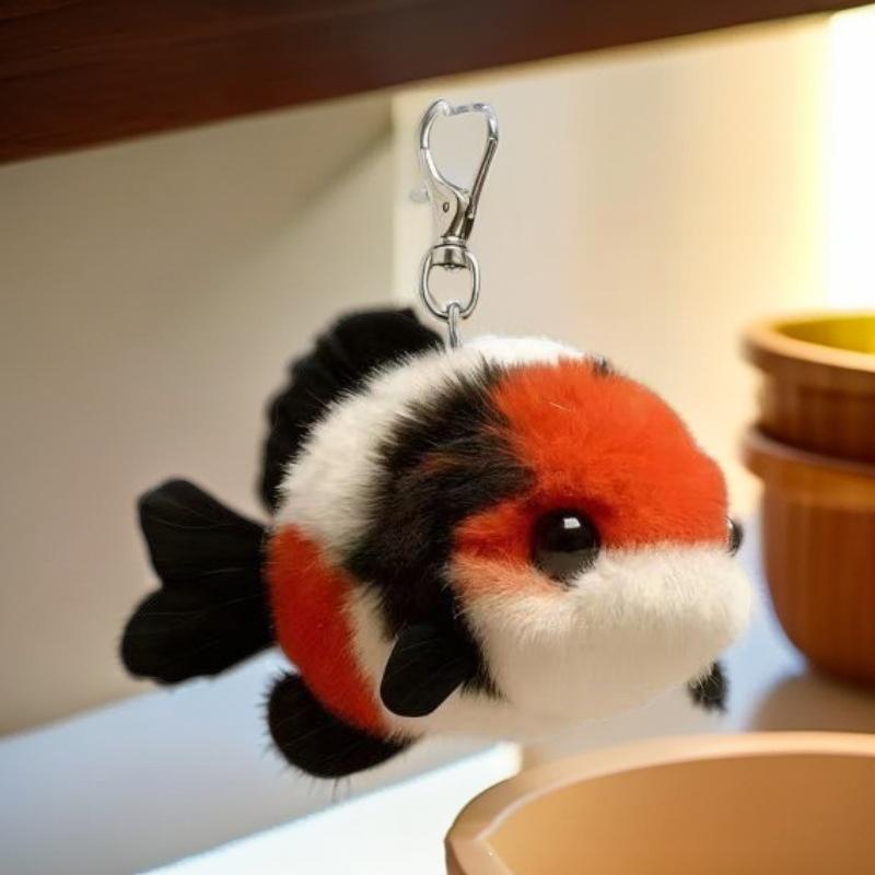 Glücklicher Koi-Fisch Geschenk für beste Freundin: Niedlicher Plüsch-Koi-Fisch-Schlüsselanhänger/Rucksack-Ornament
