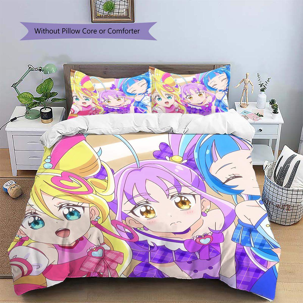 

Постельное белье Pretty Cure Sweet: пододеяльник и наволочки, Сладкое постельное белье для фанатов Pretty Cure, Отличный подарок.chl 135x200cm