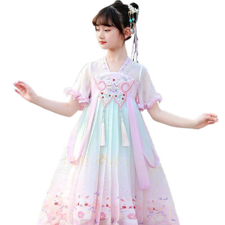 Autumn 2026 Stylish Girls' Hanfu Princess Dress - Ancient Style Children’s Skirt