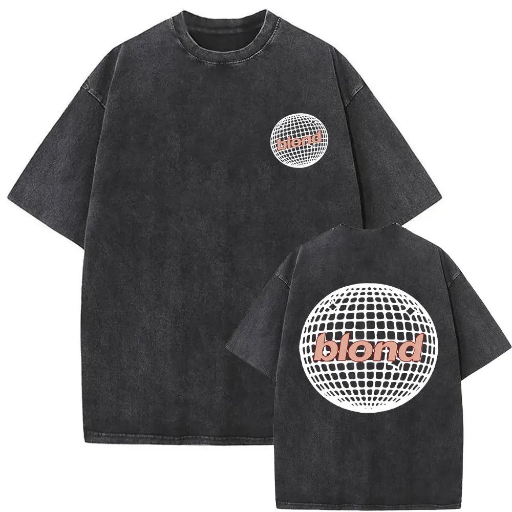 Hot Sale Rapper Frank Blond Poster Print Tshirt Men Women Vintage Washed Cotton Summer Tee Harajuku Fashion Oversize Casual Top