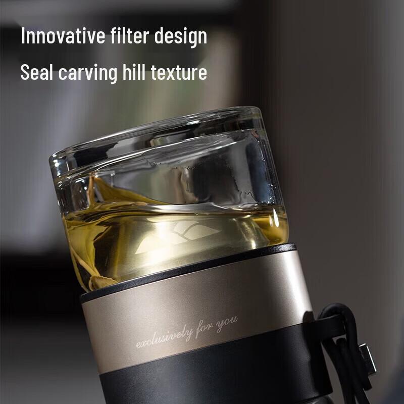 FUGUANG Antibacterial Double-Layer Glass Tea Infuser Bottle