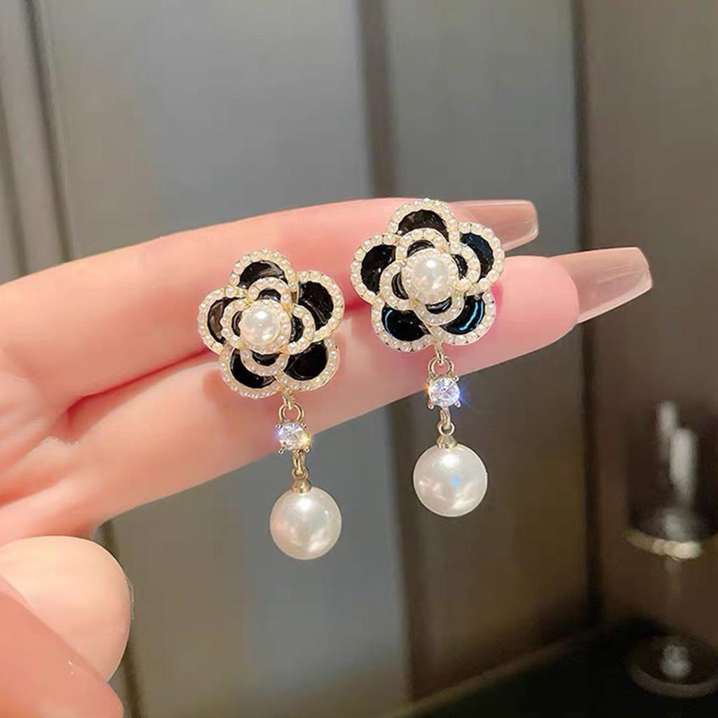 2PC Women's Fashion Design Sense Camellia Earrings Jewelry Accessories Suitable for Date, Party, Festival Gifts