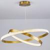 Ceiling Lamp Hanging Chandelier Led + Remote Control 43W 80/60Cm 2 Rings Gold