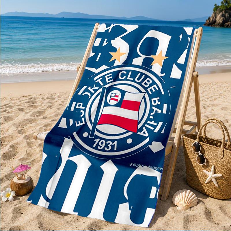 Fc Crest Design Printed Microfiber Beach Towel, Soft And Absorbent, Quick-Dry, Ideal for Summer Travel, Beach Essential, Swimming Pool