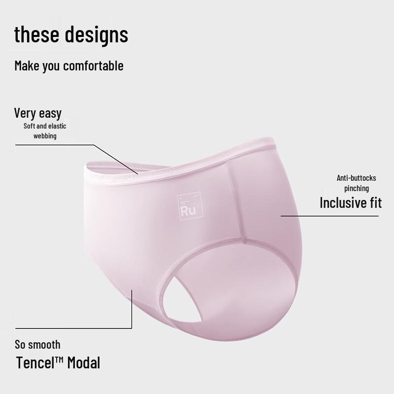 Bananain Silver Skin 500E Women's Antibacterial Modal Seamless Briefs 3-Pack