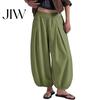 High Waisted Pants Women Wide Leg Barrel Pants, Casual Balloon Relaxed Fit Trousers, Solid Color Pleated Baggy Palazzo