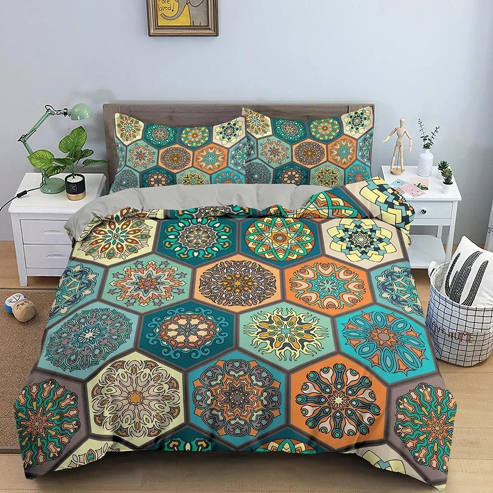 3D Printed Bohemian Duvet Cover Set Ethnic Mandala Bedding Set For Bedroom Quilt Cover King Twin Single Size Home Textile