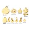1 Piece 304 Stainless Steel Charms For DIY Jewelry Making 18K Real Gold Plated Heart Flower Pendants Necklace Bracelet Findings