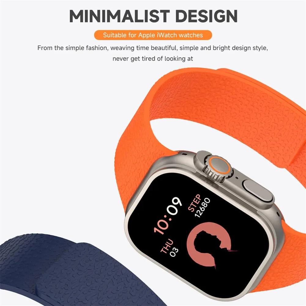 Luxury Magnetic Band For Apple Watch Strap S11 S10 49mm 44mm 45mm 46mm 42mm 40mm Silicone Bracelet iWatch Ultra 3 2 Series 10 9 8 SE
