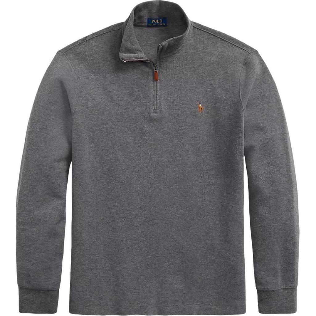 Polo Ralph Lauren Colorful Pony Logo Polo Collar Half Zip Sweatshirt Men Sweatshirt Charcoal-Gray 710671929-037