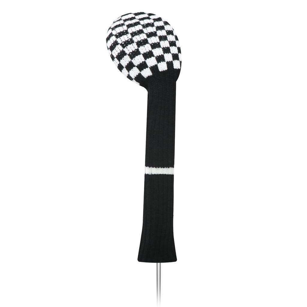 LeFeng Knit Golf Club Vintage Fits and 5 Durable and and White for 5 Cover, 1pc, Design, 1, 3, Woods, Scratch-Resistant (Black Check, Wood)