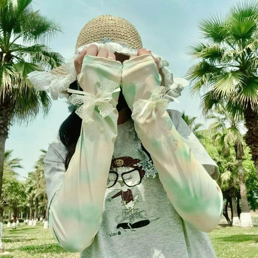 Summer New Sun-protective Ice Sleeves, UV-resistant Loose Cycling and Driving Arm Gloves, Butterfly Ice Silk Sleeve Sleeves