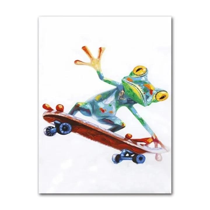 Cute Frog Graffiti Art Canvas Painting Abstract Animals Posters And Prints on Canvas Wall Art Picture For Home Living Room De