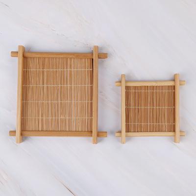 Bamboo Cup Mat Tea Accessories Table Placemats Coaster Home Kitchen Decor