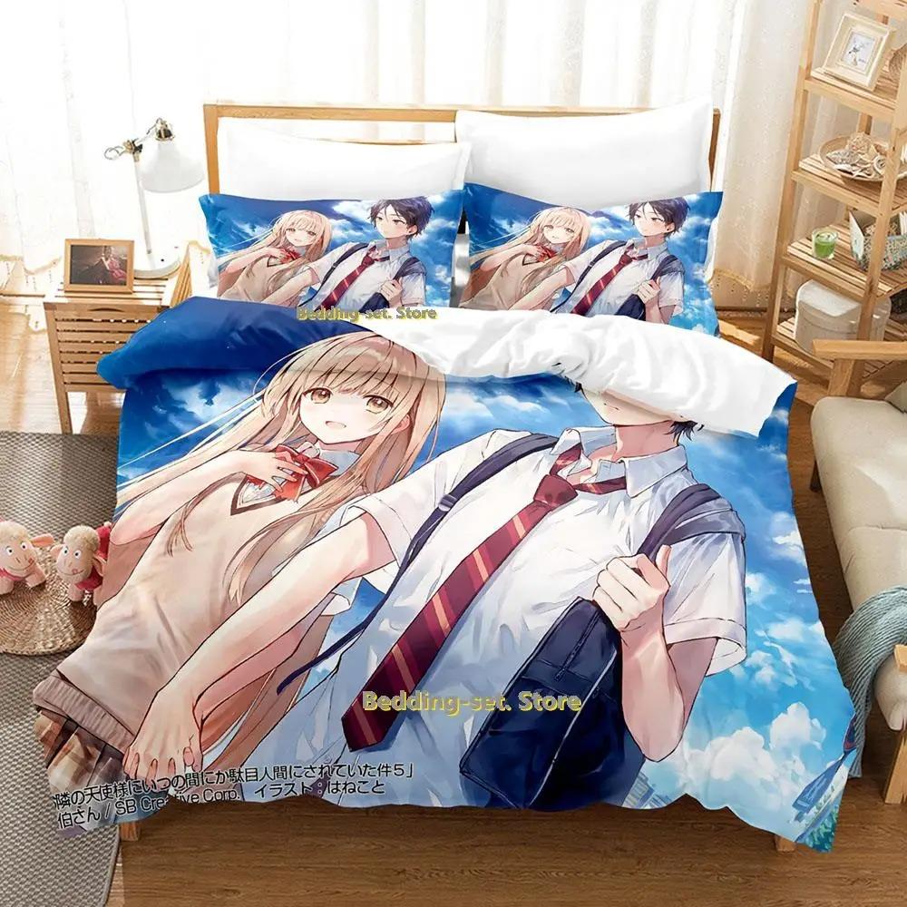 The Angel Next Door Spoils Me Rotten 3D Anime Bedding Set Kawaii Girls Duvet Cover Adult Kid Bedroom Decor