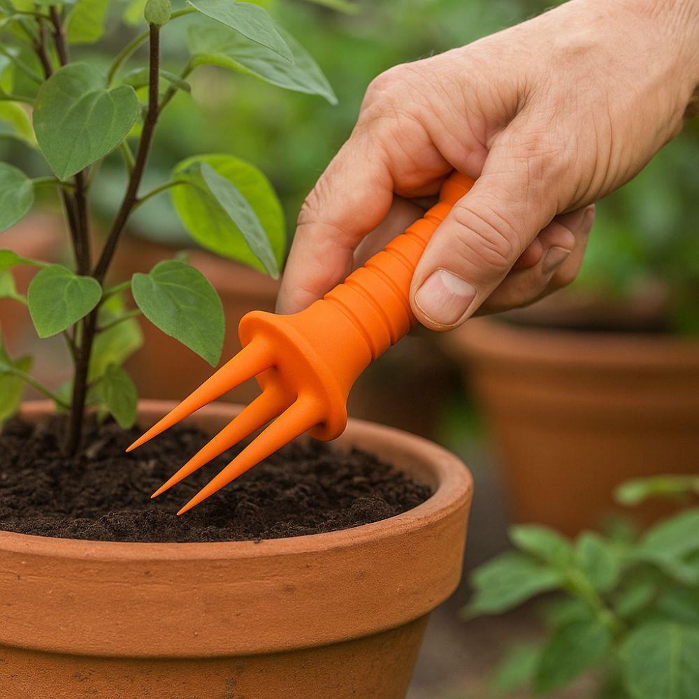 2pcs Ergonomic Hand Tiller Manual Gardening Digging Fork Manual Cultivator  Plant Growth Support