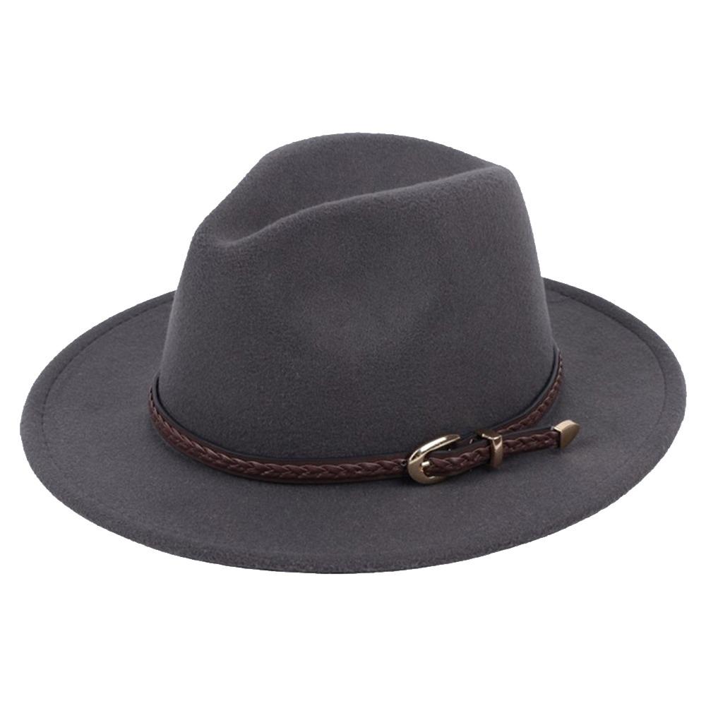 With Belt Buckle Panama Cap Vintage Cowboy Cap Fashion Rancher Hat for Men Women