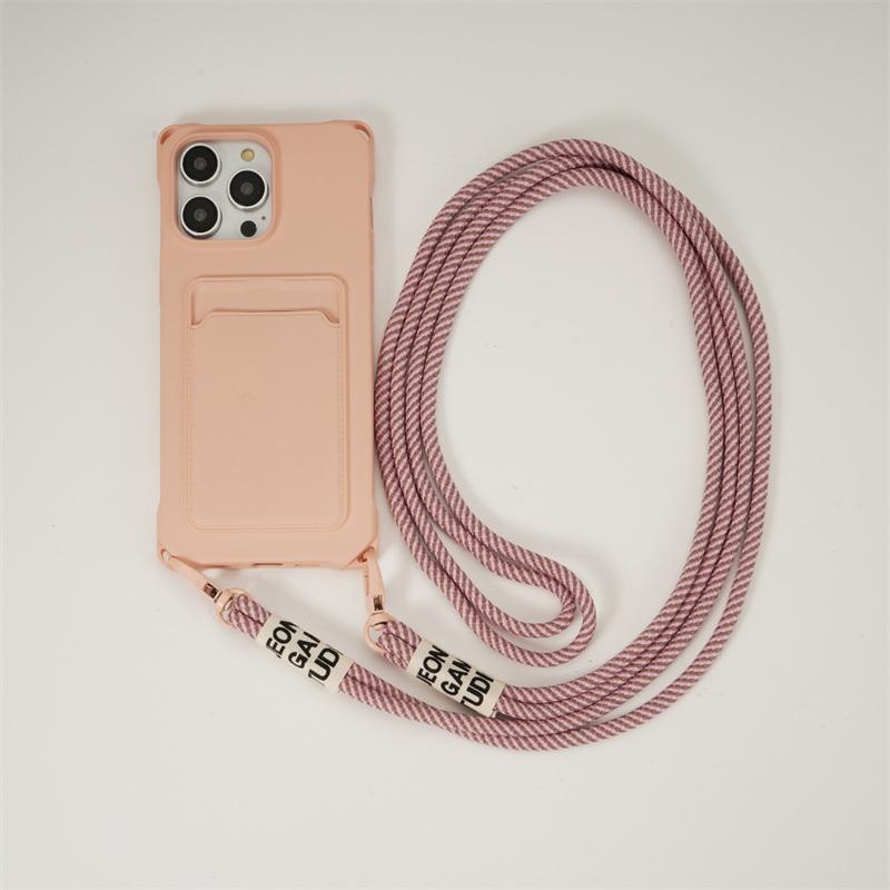 Candy Color Slot pentru card TPU Husă moale pentru telefon pentru iPhone 16 Pro Max 15 14 Pro 13 12 11 Snur mată, antișoc, protecție pentru lentile