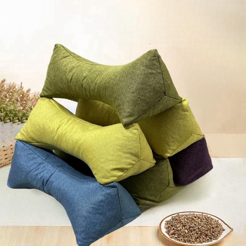 Various Household Supplies Unisex Natural Buckwheat Hull Cervical Pillow - Triangular Traction & Stretching Neck Support Pillow For Fatigue Relief & Wellness