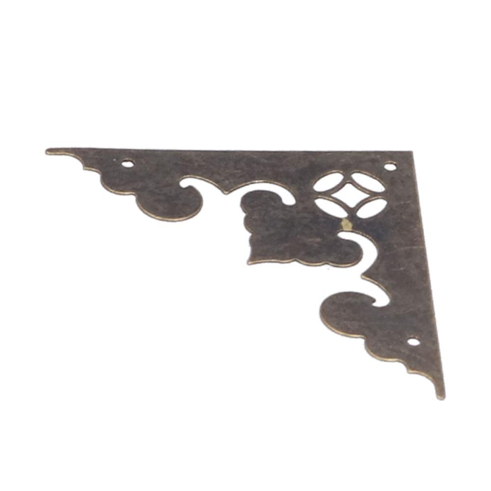 10pcs Antique Bronze Flat Angle Edge Guard Metal Wood Box Corner Furniture Hardware