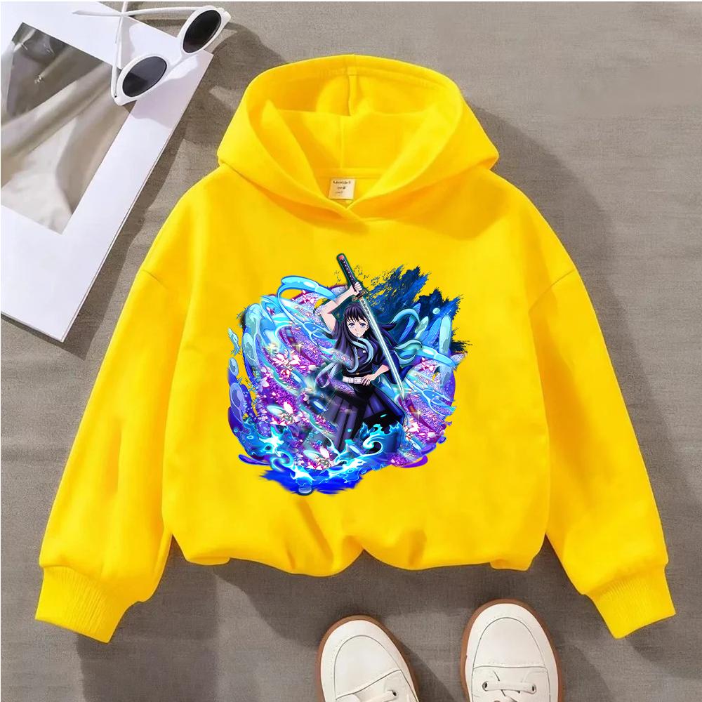 

Детское худи с динамичным узором «Истребитель демонов», стильное и удобное для юных фанатов 160