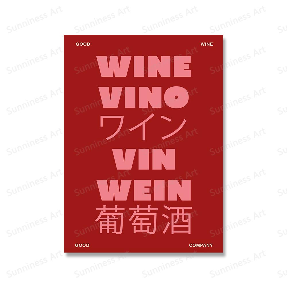 Retro Trendi Şarap Kokteyl Posterleri Limonlar Çiçek Mutfak Duvar Sanatı Baskıları Soyut Resimler Tuval Boyama Yemek Odası Dekoru İçin