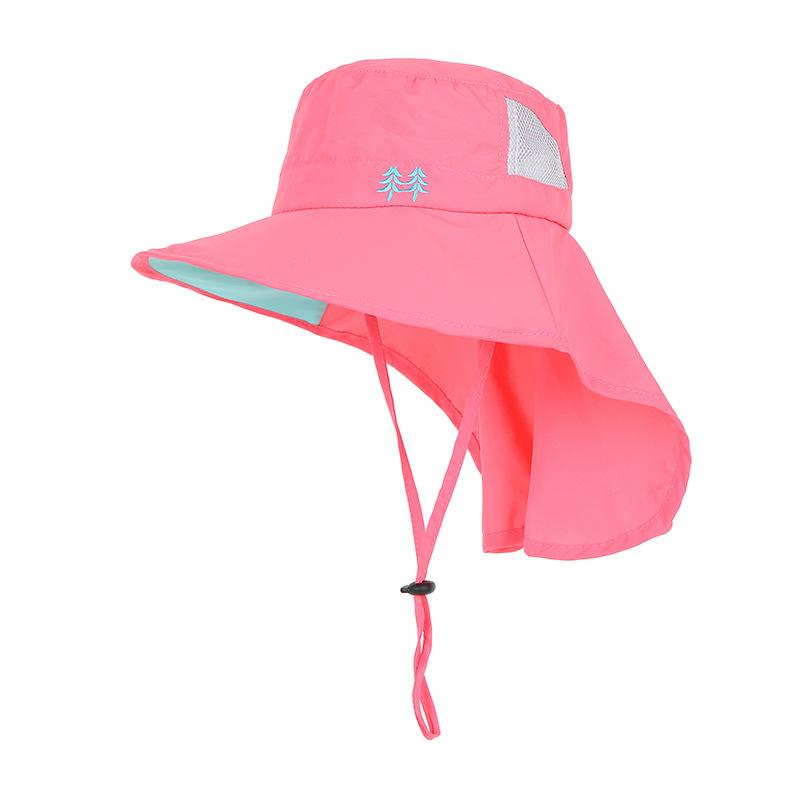 Sun Hat with Neck Flap for Youth Boys and Girls, Beach Caps for Kids, Safari Visor, UPF 50 +, 54-58cm, Summer, 8-15 Years Old