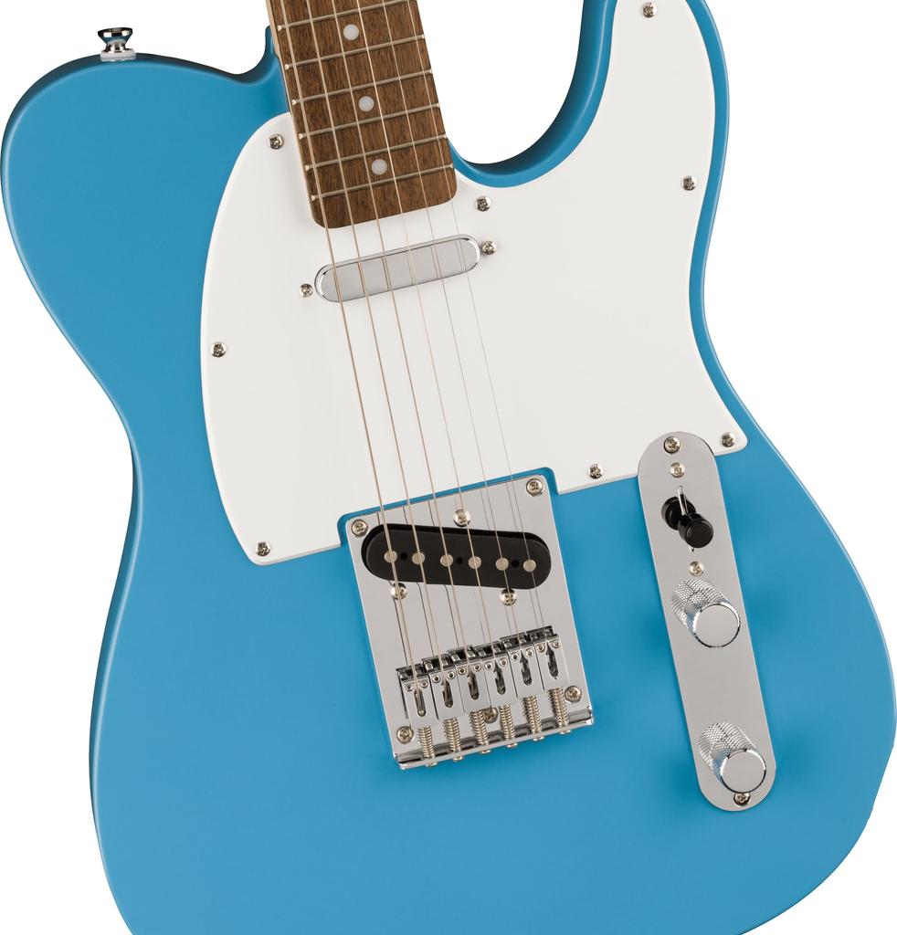 Fender Squier by Fender Squier Electric Guitar Squier Laurel White California Blue with Soft Case Sonic™ Telecaster®, Fingerboard, Pickguard,
