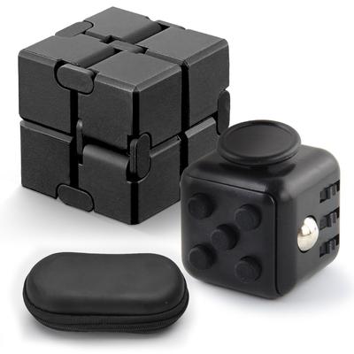 SALUDABLE Fidget Cube Infinity Cube Infinite Stress Relief Toy Set (Black)